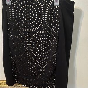 George Black Midi Skirt with Circular Cutout Design